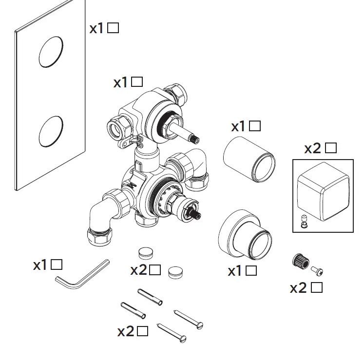 BRISTAN COB SHCDIV Cobalt Recessed Thermostatic Dual Control Shower 6