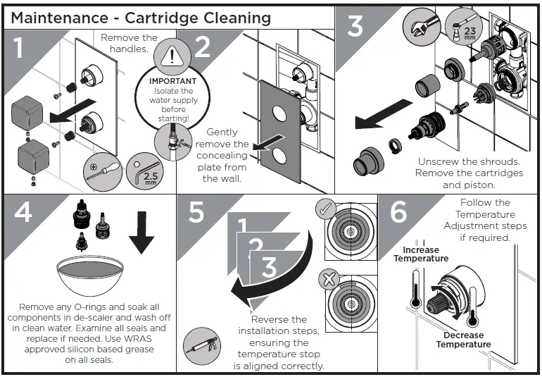 BRISTAN COB SHCDIV Cobalt Recessed Thermostatic Dual Control Shower 9