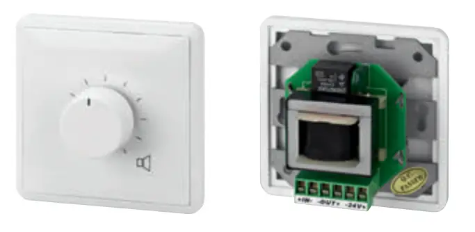 MONACOR ATT-506PEU Wall-Mounted PA Volume Controls with 24V Emergency Priority Relay - fig 2