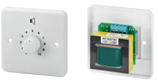 MONACOR ATT-506PEU Wall-Mounted PA Volume Controls with 24V Emergency Priority Relay - fig 3
