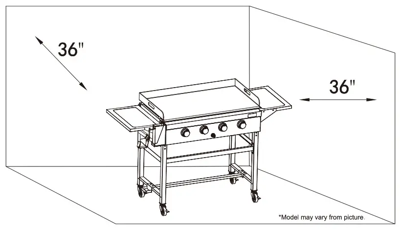 Royal Gourmet GB4001B 36 Inch 4 Burner Gas Griddle - 1
