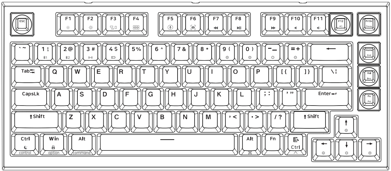 SKYLOONG GK75S RGB USB Bluetooth 24G 3 Modes Keyboard