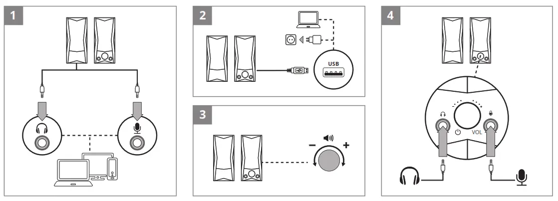 SVEN 445 2.0 USB Gaming Speaker System - 1