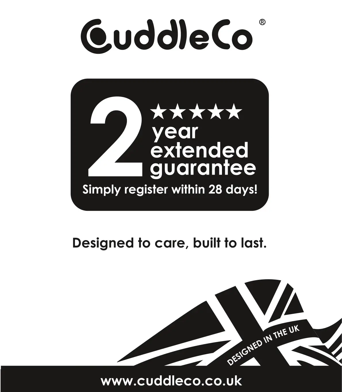 CuddleCo Ada Cot Bed White and Ash - 2 year extended guarantee