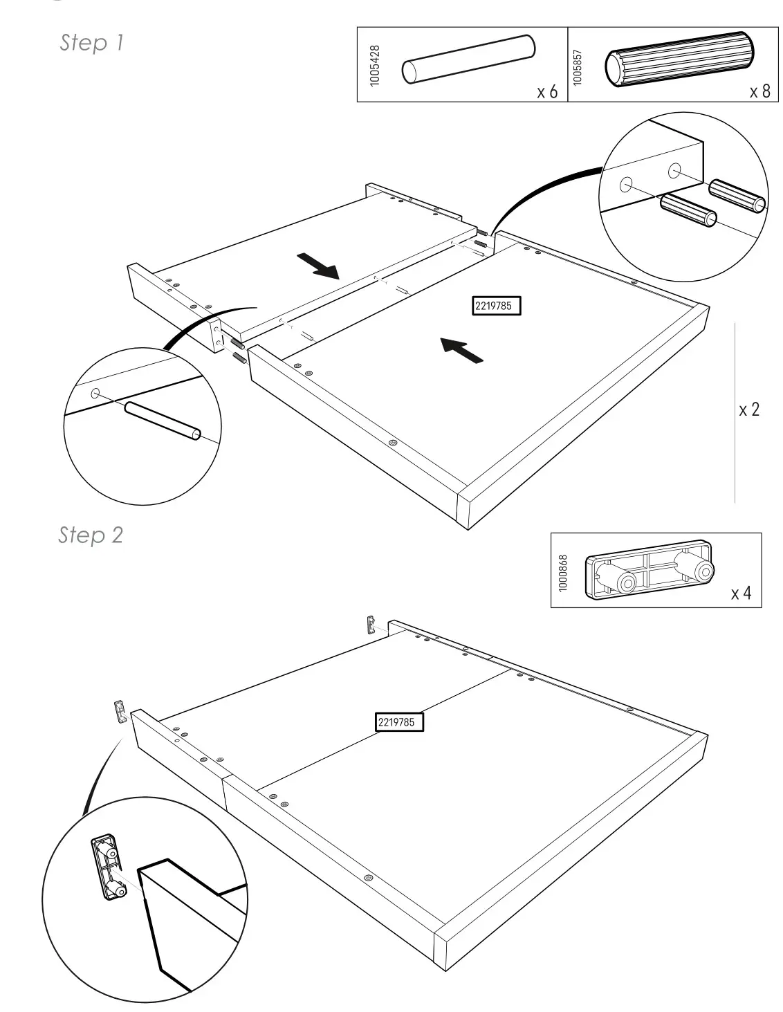 CuddleCo Ada Cot Bed White and Ash - Figure 1-2