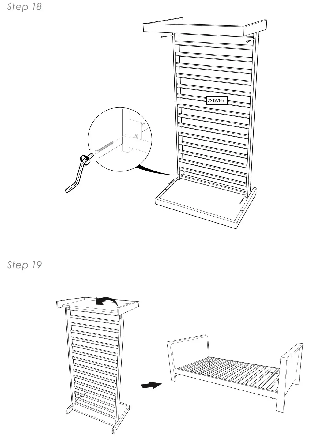 CuddleCo Ada Cot Bed White and Ash - Figure 18-19