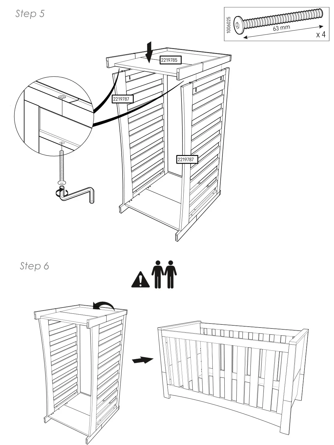CuddleCo Ada Cot Bed White and Ash - Figure 5-6