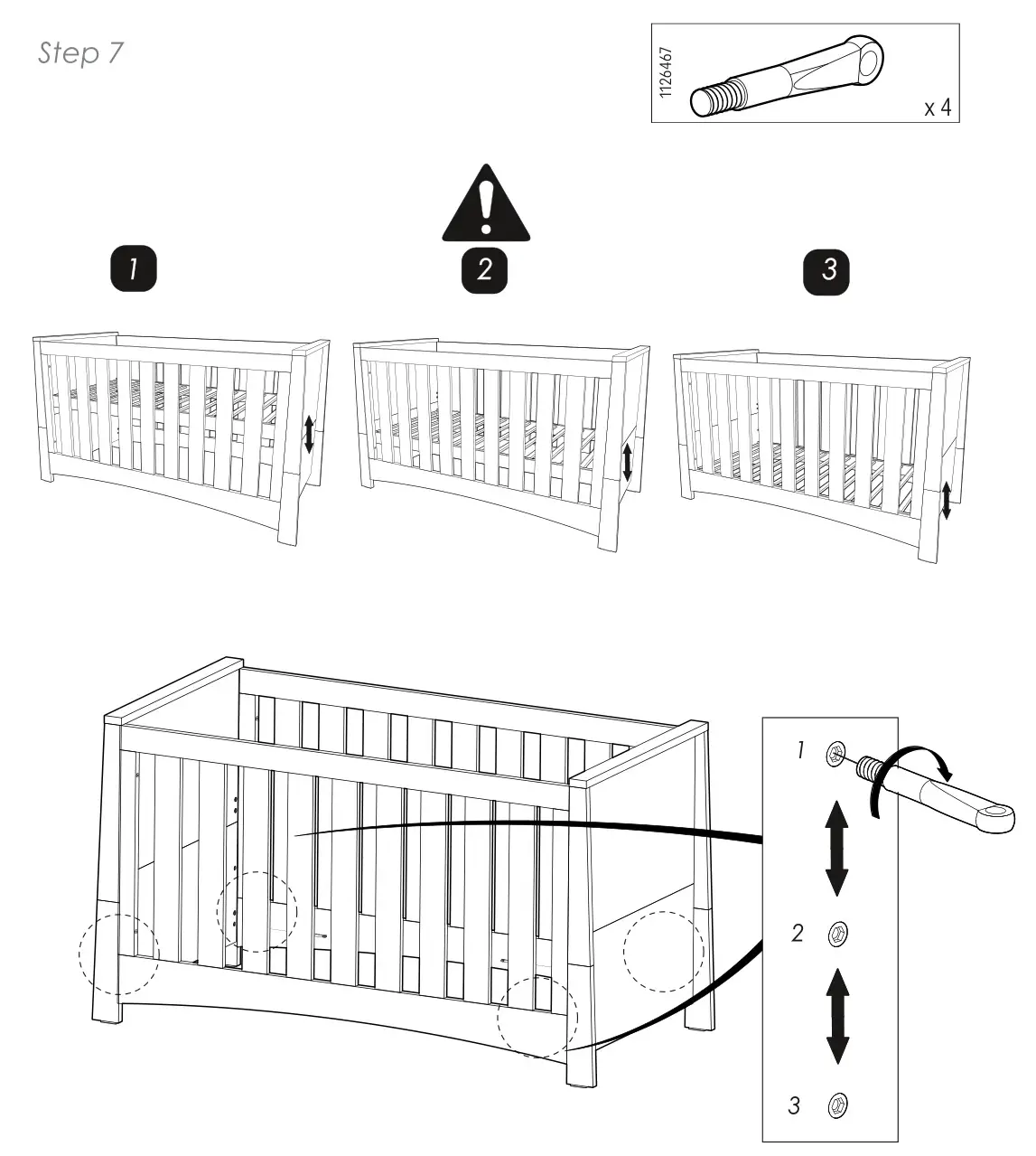 CuddleCo Ada Cot Bed White and Ash - Figure 7