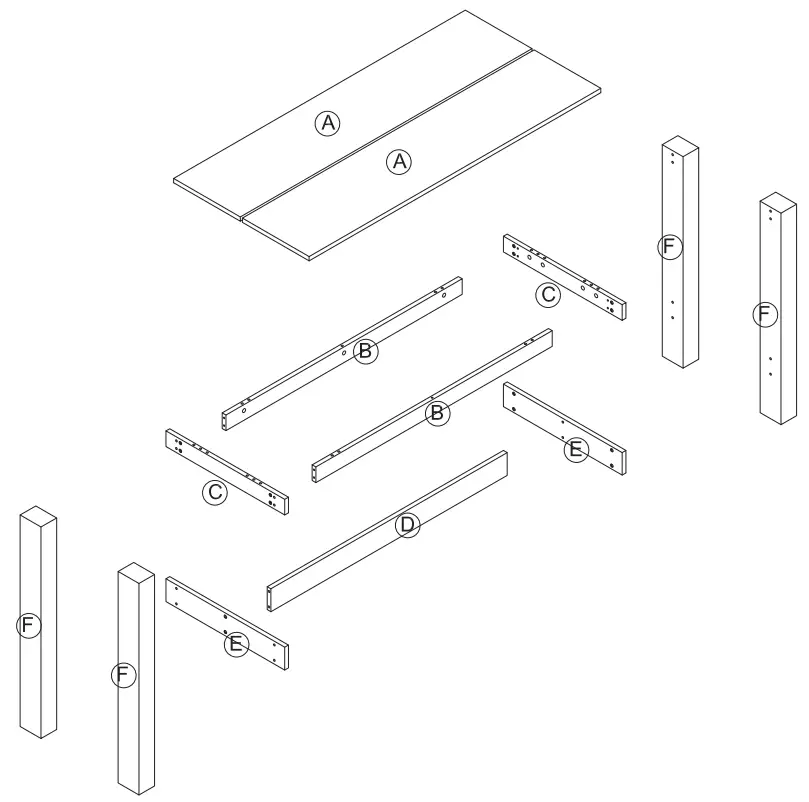JAXPETY HG61G0963 Rustic Counter Height Dining Table Solid Wood Desk - fig 1