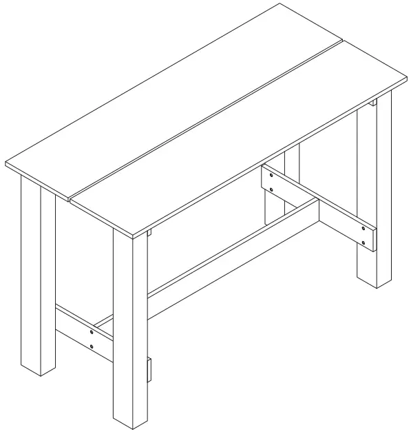 JAXPETY HG61G0963 Rustic Counter Height Dining Table Solid Wood Desk