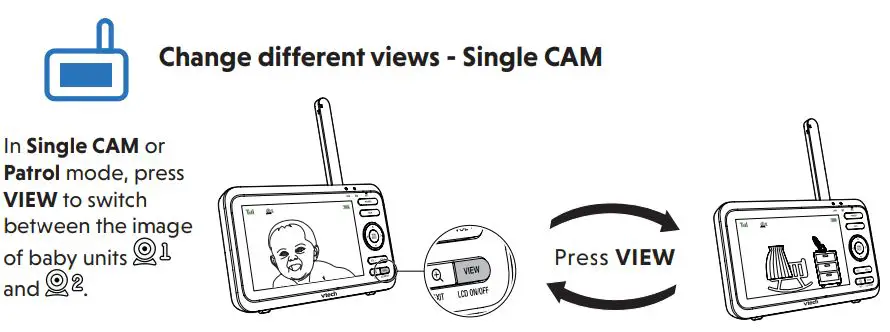vtech VM350 Full Color Video Monitor User Guide - Change different views