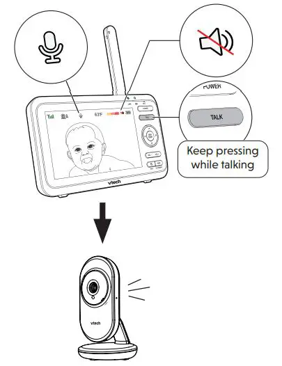 vtech VM350 Full Color Video Monitor User Guide - Talk to your baby unit
