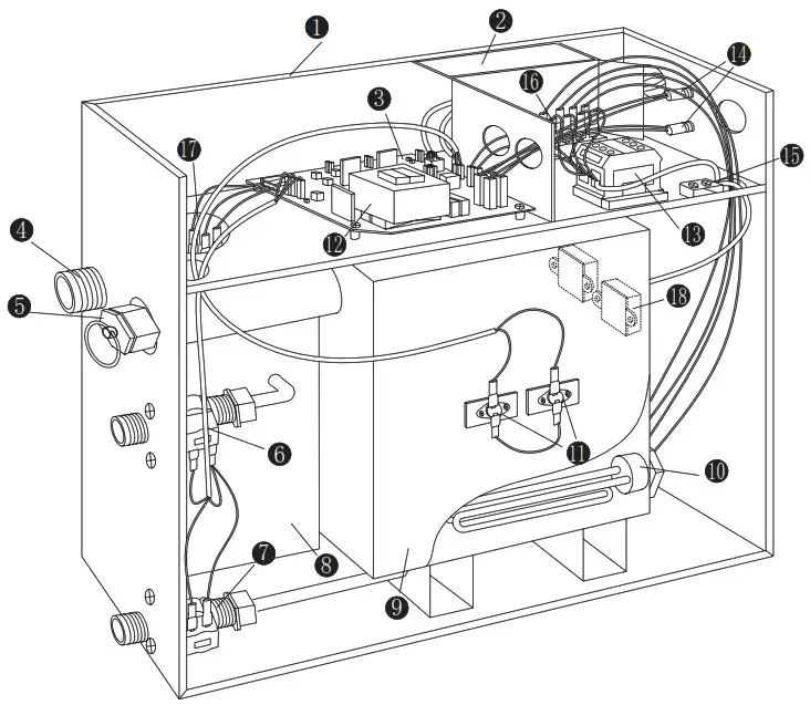 VIDALUX Vida 3kwGen 3kw Steam Room Generator - Configuration