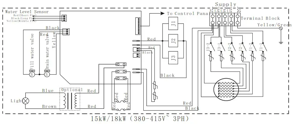 VIDALUX Vida 3kwGen 3kw Steam Room Generator - Wiring Diagram 3