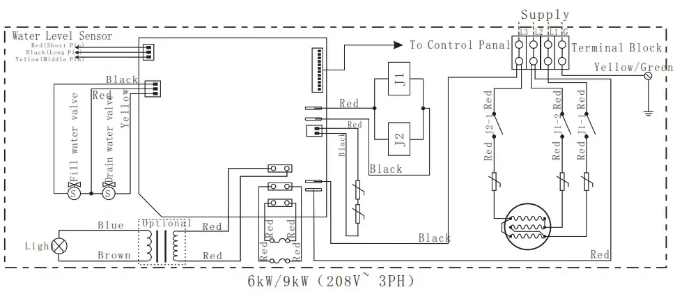 VIDALUX Vida 3kwGen 3kw Steam Room Generator - Wiring Diagram 5