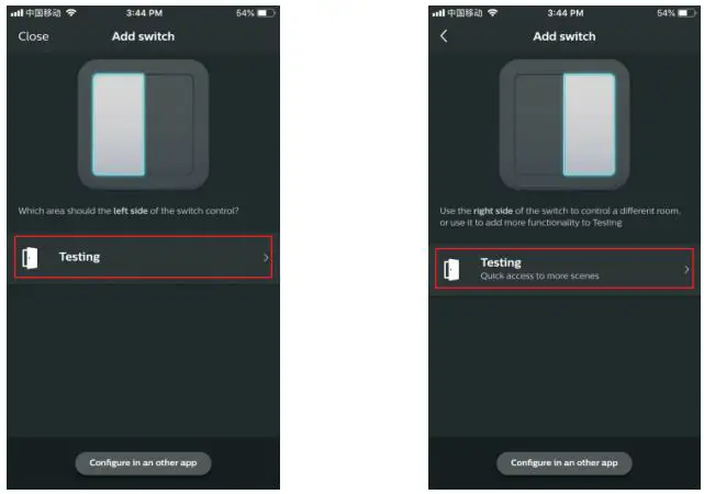 Zigbee Green Power Switch SR-ZGP2801K4-FOH Installation Guide - Select designated room rooms to control