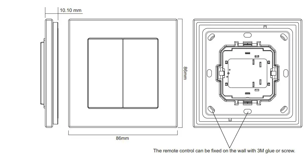Zigbee Green Power Switch SR-ZGP2801K4-FOH Installation Guide - With Glass Frame