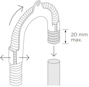 Placing drain hose in a tub or standpipe
