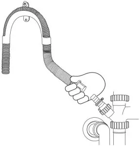 Attach drain hose to spigot