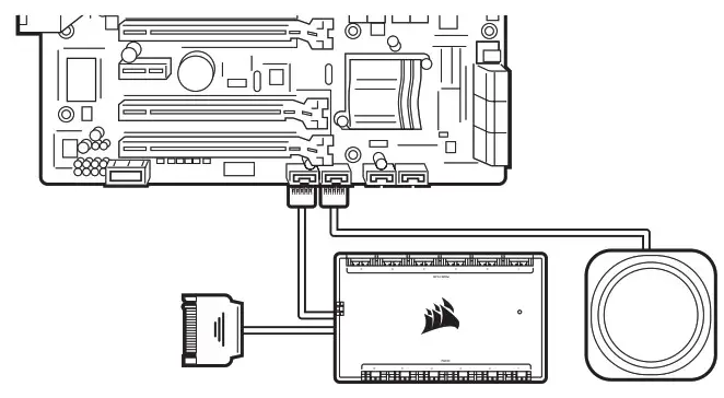 CORSAIR H100i Elite LCD Extreme Performance LCD Liquid CPU Cooler -Header and Power