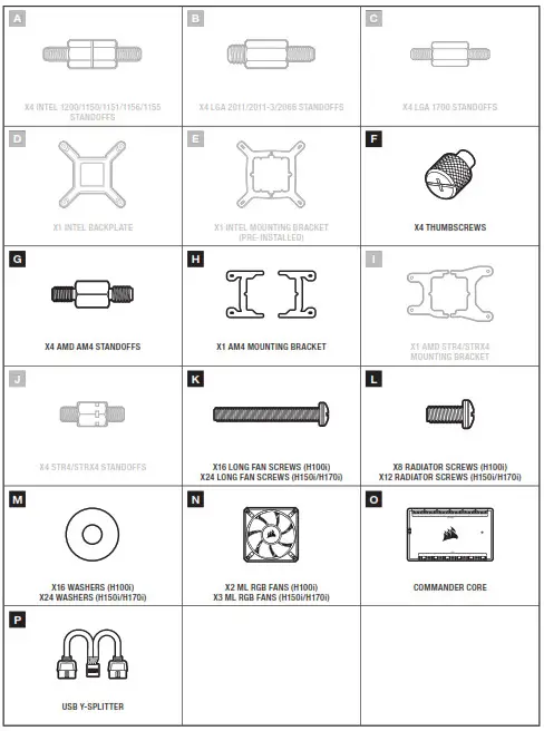 CORSAIR H100i Elite LCD Extreme Performance LCD Liquid CPU Cooler - INCLUDED HARDWARE 1