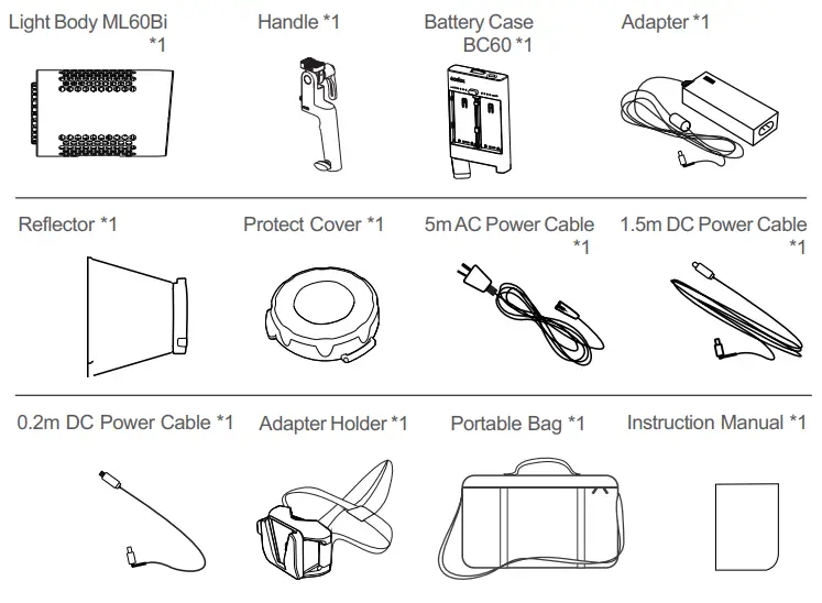 Godox ML60Bi Bi-color LED Video Light-Box