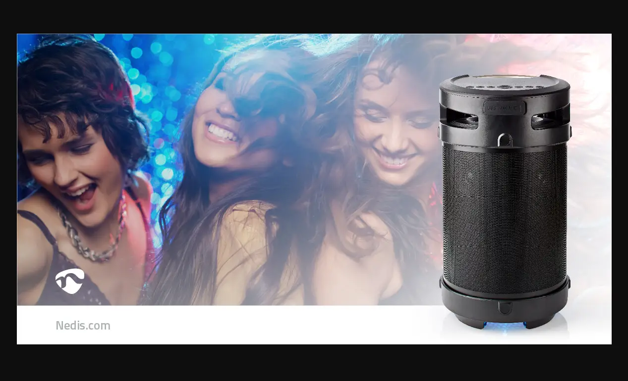 Nedis Spbb350bk Bluetooth Party Speaker With Rich 150w Peak Sound Output User Guide Nedis Spbb350bk Bluetooth Party Speaker With Rich 150w Peak Sound Output User Guide