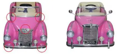 Toys Mercedes Benz 300S Electric Ride On RC Car- mirrors