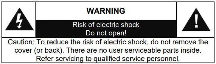 soundmaster FUR4005 Radio Alarm Clock FM Black Instruction Manual - Warning Risk of electric shock Do not open