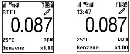 WatchGas NEO Photo-Ionization Detector User Guide - Press Left to escape back to Continuous Benzene