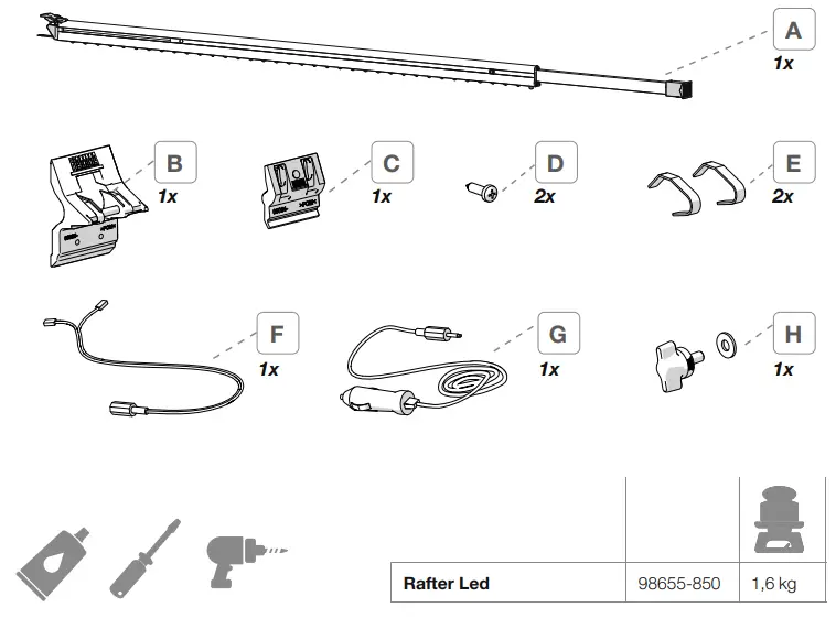 FIAMMA 98655-850 Rafter LED Lighting Kit 1