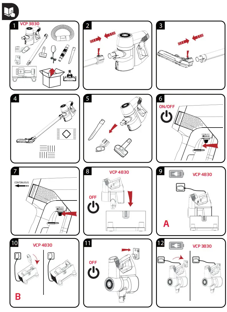 GRUNDIG VCP 4830 2 In 1 Cordless Stick Vacuum Cleaner - fig 1