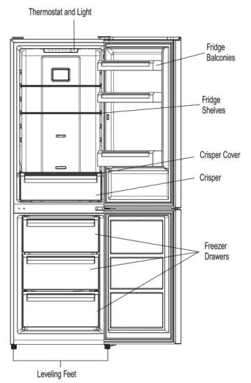 Haier HRF230BW 230L Refrigerator and Freezer - light