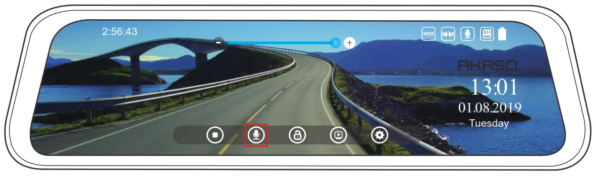 AKASO DL9 Mirror Dash Cam - Audio 2
