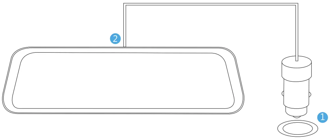 AKASO DL9 Mirror Dash Cam - POWER ON