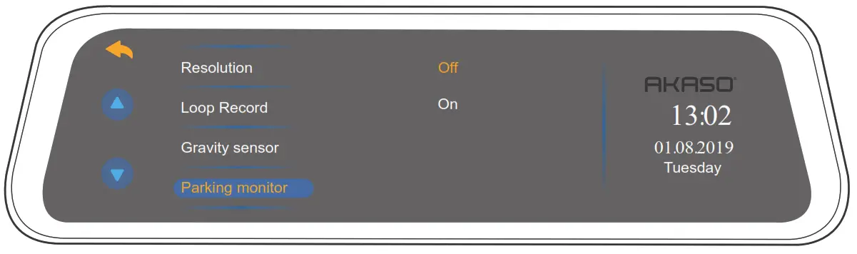 AKASO DL9 Mirror Dash Cam - Parking Monitor 2