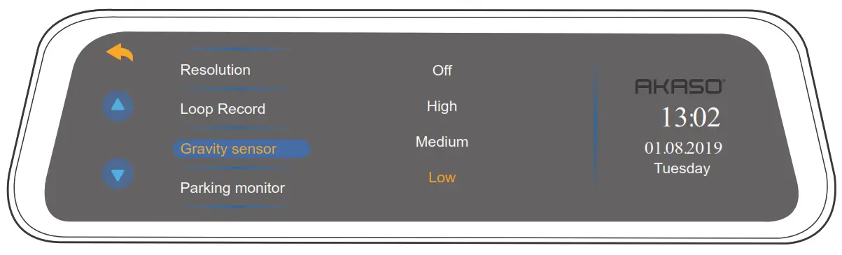 AKASO DL9 Mirror Dash Cam - Parking Monitor