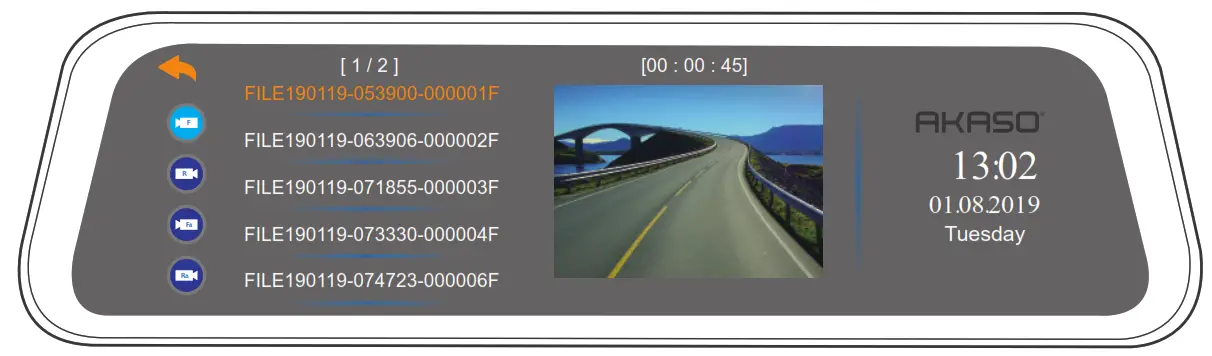 AKASO DL9 Mirror Dash Cam - Playbac 2