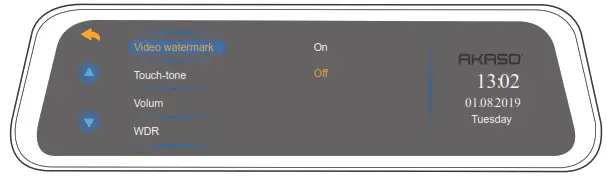 AKASO DL9 Mirror Dash Cam - Video watermark
