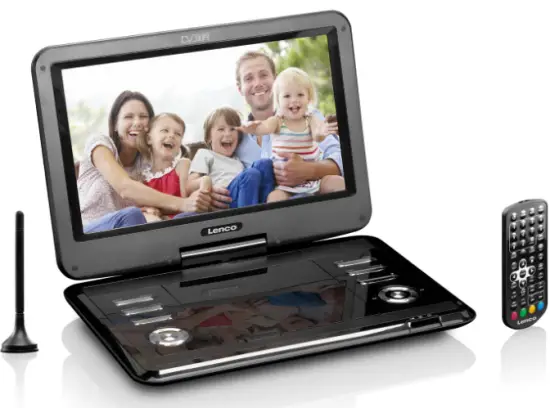 Lenco DVP-1273 12-Inch Portable DVD Player With DVB-T2 Receiver