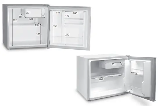 inventor MB492S Mini Bar Refrigerator - Dimensions