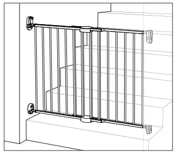 munchkin Extending Metal Push to Close Gate BOTTOM OF STAIRS