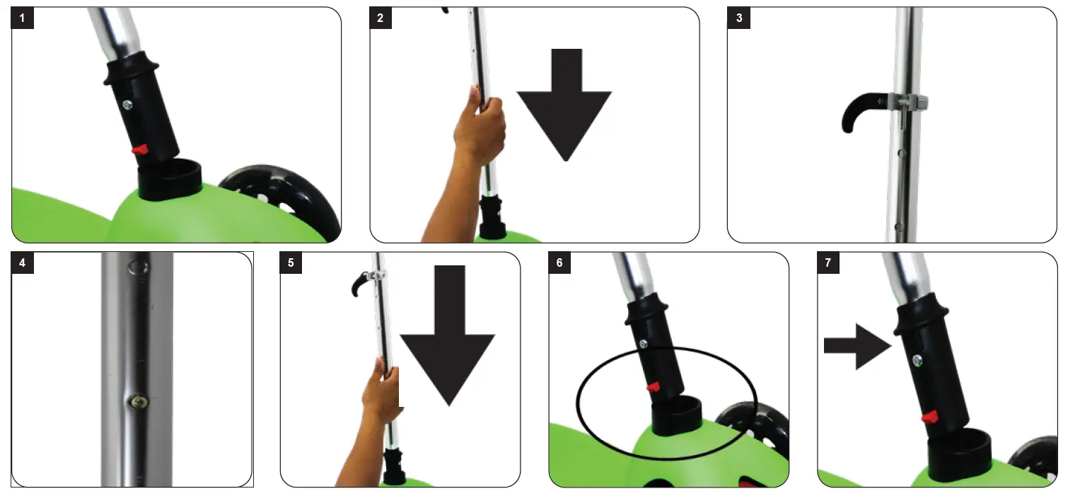 JAMARA 460495 Handlebar Height-Adjustable Movable KickLight Scooter 7