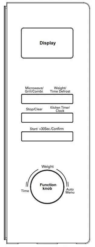 DeLonghi 25L Microwave Oven - CONTROL PANEL