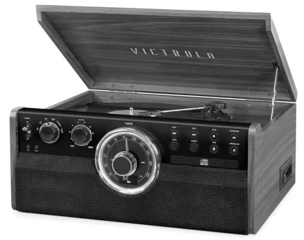 Victrola 6-in-1 Wood Bluetooth Mid Century Record Player-PRODUCT