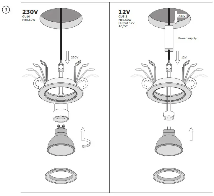 YPHIX 50114401 Integrated Spotlight Verona Round Aluminium Tiltable - Product Overview 3