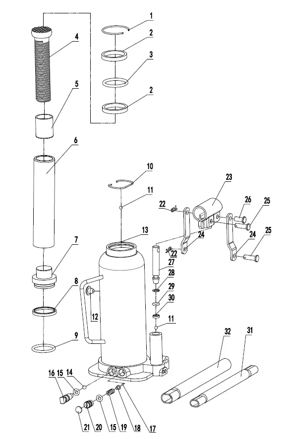 PITTSBURGH 56739 12 Ton Hydraulic Bottle Jack fig 12