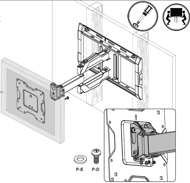 Omnimount OM110608 Large Full Motion TV Mount - 17