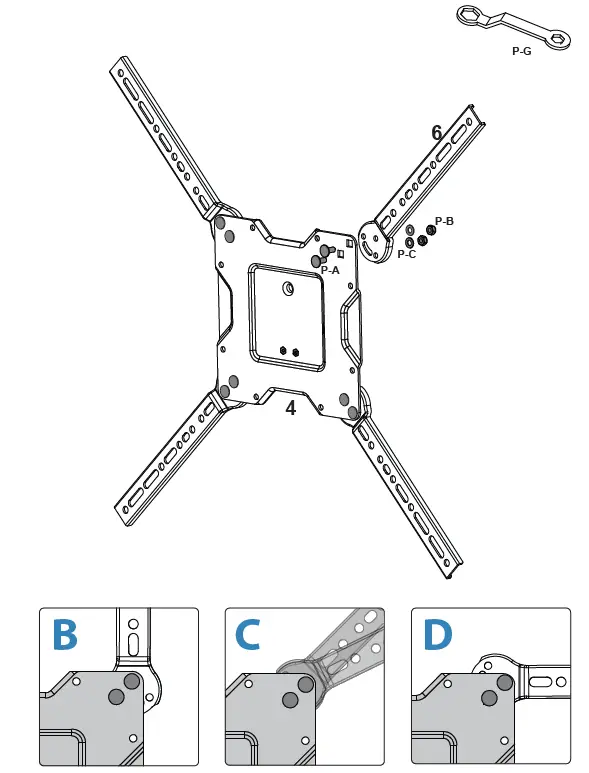 Omnimount OM110608 Large Full Motion TV Mount - 8