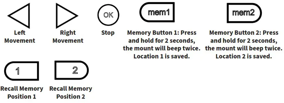 VIVO MOUNT E WM075 Spare Remote Control - BUTTON FUNCTIONS